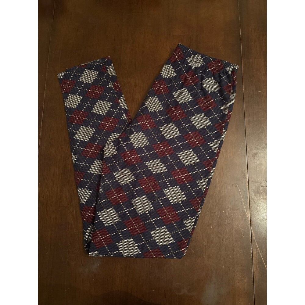 Women’s leggings navy plaid high waisted s/m buttery soft boutique classic nwot